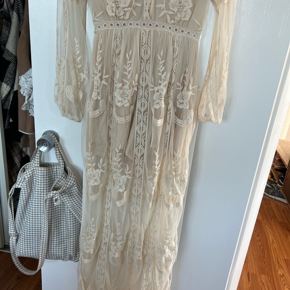 Closet clean out ‼️ beautiful long laced jumpsuit/gown - never worn!! - Picture 3 of 5